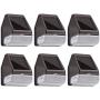 TORCHSTAR Solar Step Lights Outdoor, Dusk-to-Dawn Solar Powered Fence Lights, Deck Lights Outside Night Lights for Patio, Pathway, Walkway, Garden, 4000K Cool White, Oil Rubbed Bronze, Pack of 6