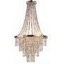 Luxurious Crystal Chandelier with Octagon Shape Crystal Lighting Fixture Pendant Lamp for Dining Room Bedroom Living Room 3 E26 LED Bulbs (Transparent Pewter 1)