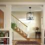 Lucidce 4 Lights Pendant Light Fixture Foyer Lighting , Black Kitchen Island Chandelier Farmhouse Light Fixture for Entry Dining Room Kitchen Island Lighting