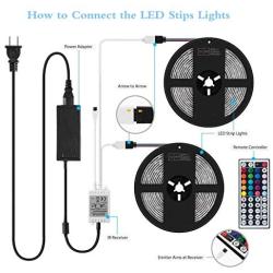 LED Strip Lights,32.8ft RGB 300LEDs Waterproof Light Strip Kits with infrared 44 Key, Suitable for Room,TV, Ceiling, Cupboard Bar Home Decoration