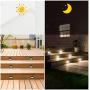 Solar Step Lights, iThird LED Solar Powered Deck Lights Outdoor 12 Pack Daylight Stainless Steel Decoration for Stair Fence Path Auto ON/Off Weatherproof Upgrade
