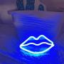 Lips Shaped Neon Signs Led Romantic Art Decorative Neon Lights Wall Decor for Christmas Gift Studio Party Kids Room Living Room Wedding Party Decoration Blue