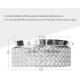CO-Z Modern Crystal Ceiling Light Fixture, Flush Mount Ceiling Lights for Hallway Dining Bedroom Kitchen Bathroom, 120W Dimmable Close to Ceiling Lights with 12 Inch Round Crystal Shade