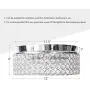 CO-Z Modern Crystal Ceiling Light Fixture, Flush Mount Ceiling Lights for Hallway Dining Bedroom Kitchen Bathroom, 120W Dimmable Close to Ceiling Lights with 12 Inch Round Crystal Shade