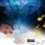 StarLight Remote Control Multicolor Ocean Wave Projector Night Light Lamp with Built-in Music Player for Kids Adults Bedroom Living Room (White)