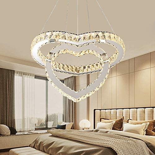 110V Modern Crystal Heart-Shaped Lighting Chandelier LED Ceiling Light Dining Room Bedroom Chandelier Decoration