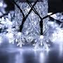 Christmas Snowflake String Lights, MQ 23 ft 50LEDs Snowflake Lights Decorations Waterproof Solar Powered 8 Modes String Lights for Christmas Indoor Outdoor Garden Lawn Home Party Decor
