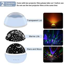 Star Projector Sky Night Lamp, MOKOQI Starry Sky/Ocean World 2-in-1 Lighting Night Lights, Rotating Projection 8 Colors Changing Lamps for Bedrooms Nursery Baby Gifts (Blue)