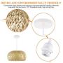 TTAototech Antique Lantern Pendant Lighting, Rattan Single Light Wicker Rattan Lamp Weaving Bamboo Ceiling Light Hanging Ceiling Lamp for Dining Room Living Room Restaurant Garden Cafe