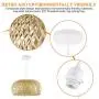 TTAototech Antique Lantern Pendant Lighting, Rattan Single Light Wicker Rattan Lamp Weaving Bamboo Ceiling Light Hanging Ceiling Lamp for Dining Room Living Room Restaurant Garden Cafe