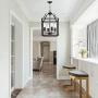 MELUCEE Lantern Chandelier 4 Lights Black Farmhouse Pendant Light, Industrial Vintage Dining Room Lighting Fixtures Hanging Kitchen Island Lighting Foyer Chandelier