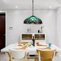 LITFAD LED Pendant Lighting 4 Light Dome Pendant Light Tiffany Victorian Stained Glass Drop Light Ceiling Hanging Light for Restaurant Living Room Bedroom Hotel - Blue