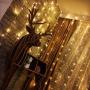 Ollny Curtain Lights Fairy String Twinkle Lights 200 LED 6.6 Ft with 8 Lighting Modes Remote, Dimmable Warm White Lights for Bedroom Christmas Wedding Party Home Garden Outdoor Indoor Wall Decorations