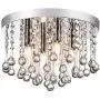 Maxax Crystal Chandelier Lighting Mini Chandelier 4 Lights Flush Mount Ceiling Light for Hallway, Kitchen, Dining Room, Kids Room, Chrome Finish