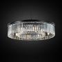 MEEROSEE Crystal Chandeliers Modern Chandelier Island Lighting 8 Lights Raindrop Pendant Ceiling Light Fixture for Dining Room Living Room Kitchen Bedroom W27.56'' Black Frame Base
