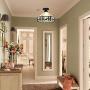 KWOKING Lighting Vintage Elk Pattern Ceiling Lighting Fixtures Tiffany Stained Glass Style Flush Mount Ceiling Light for Living Room, Hallway, Kitchen, Dining Room Bronze 11 inches