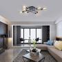 Oldiron 8 Light Black Sputnik Chandelier,Mid Century Semi Flush Mount Ceiling Light Industrial Antique Style Lighting Fixture for Kitchen Hallway Dining Room Living Room Foyers Bedroom