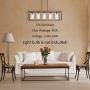 FIMITECH Chandeliers Modern Contemporary Rectangle 5-Light Dining Room Lighting, Adjustable Rods, Farmhouse Ceiling Light Kitchen Island Cage Pendant Lights with Glass Shade (Oil-Rubbed Bronze)