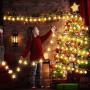 TURNMEON 33 Ft 100 Led Stars String Lights with Timer, Waterproof Star Fairy Lights 8 Modes Remote Control Fairy String Lights Decoration Fairy Lights for Bedroom Home Party Decor(Warm White)