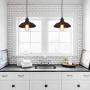 Giluta Industrial Pendant Lighting Rustic Ceiling Hanging Light Fixture Indoor Island Edison Lighting for Kitchen Dining Room Farmhouse, 9.75''D x 6''H. UL Listed