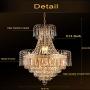 Cretifity Empire Crystal Chandelier, Luxury 8-Light Raindrop Pendant Chandelier with K9 Crystal Ball, E12 Socket, Golden Crystal Chandelier Lights for Dining Living Room Hallway Foyer (Dia 19.7'')
