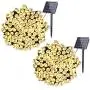woohaha Solar Fairy String Lights Outdoor Waterproof, 2 Pack 33ft 100LED Solar Powered String Lights for Christmas Patio Home, Wedding, Party (100LED 2pcs, Warm White)