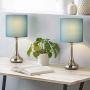 Bedside Table Lamps Set of 2 Small Nightstand Lamps with Blue Fabric Shade Modern Small Desk Lamps for Bedroom Living Room Kids Study Room Office Bedside Table Lamps Set of 2 Small Nightstand Lamps with Blue Fabric Shade Modern Small Desk Lamps for Bedroom Living Room Kids Study Room Office