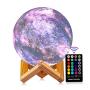 Moon Lamp, DTOETKD 16 Colors Galaxy Lamp 3D Print Moon Light with Stand, Remote & Touch Control, USB Rechargeable Starry Night Lights for Kids, Birthday Gifts for Boys Girls Couples Friends