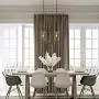Wood and Metal Chandelier Square 1-Light Adjustable Height Ceiling Pendant Light Dining Room Lighting Fixtures Hanging，Living Room Light ,Kitchen Chandelier UL Listed