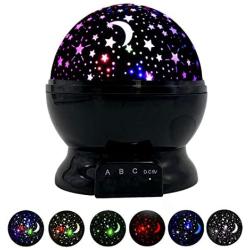 Night Light for Kids, Rotating Star Night Lights for Boy Girl Moon Sky Projection Lamp Bedroom Starry Nightights for Kid Birthday Christmas Gifts for 1 2 3 4-12 Year Old Girls Boys Toys Age 3-12 Black