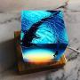 Shark Night Light,Cube Shark Diver Night Lamp Novelty Gift for Children for Living Rooms and Bedrooms Decor