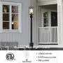 Outdoor Post Light Fixture, Exterior One-Light Post Top Light, Matte Black Pillar Light with LED Bulb, Aluminum Post Lamp with Bubble Glass Shade for Patio, Pathway, Backyard, ETL Listed