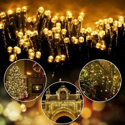 Blingstar Solar Christmas Lights 200 LED 75ft String Lights 8 Modes Waterproof Fairy Lights Remote Control & Timer Warm White Solar Powered Christmas Lights for Indoor Outdoor Home Patio Decoration