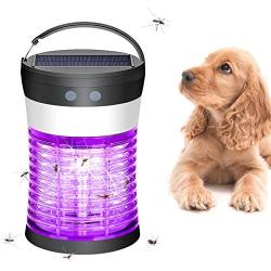 Bug Zapper, Fly Trap Mosquito Killer 3500V Solar Battery Powered Mosquito Zapper for Indoor Outdoor Backyard, Portable Waterproof IP66 Insect Trap Pest for Patio, Home, Camping, Travel