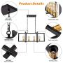 Kitchen Island Industrial Pendant Light, Licperron E26 Farmhouse Hanging Pendant 4-Lights Rustic Pendant Light Fixture for Kitchen Dining Room Bar Hotel