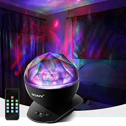 Aurora Night Light, LED Aurora Projector Night Lamps with Remote, 8 Mode Lighting Shows, Built in Speaker and Timing, Mood Relaxing Soothing Night Light for Baby Kids Adults (UL Adapter)