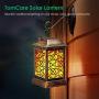 TomCare Solar Lights Metal Solar Lantern Flickering Flame Outdoor Hanging Lanterns Lighting Heavy Duty Waterproof Solar Powered LED Flame Umbrella Lights for Garden Patio Pathway Deck Yard, 2 Pack