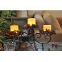 YAKii Classic Black Iron Stand with 3 Real Wax Flameless Candles, Scroll Candle Holder with LED Candles, for Thanksgiving &Christmas Day Decoration.