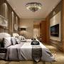 LITFAD Smoke Gray Crystal Flush-Mount Light Modern LED Bedroom Ceiling Light Modern Art Deco Chandelier Pendant Light for Dining Room Living Room Hotel - 19.5'' (50 cm) Wide