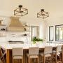 KSANA Semi Flush Mount Ceiling Light, Farmhouse Light Fixtures Ceiling with Faux Wood Finish for Kitchen, Dining Room, W12.5”x H12”