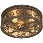Casa Seville Rustic Outdoor Ceiling Light Fixture Dark Walnut Iron Scroll 12'' Champagne Water Glass Damp Rated for Exterior House Porch Patio Deck - John Timberland