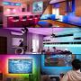 Led Strip Lights 50ft Music Sync Rope Lights 5050 RGB LED Strip 450 LED Color Changing Tape Lights with Remote & Power Supply & Sensitive MIC, App Control Christmas Lights for Bedroom/Kitchen/TV/Party