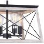 Qamra Farmhouse Kitchen Island Chandelier, Retro Industrial Metal Cage Pendant Lighting Hanging Fixture Light for Dining Room Living Room (4 Lights)
