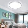 DLLT 35W Modern Dimmable LED Flush Mount Ceiling Light Fixture with Remote-15 Inch Round Close to Ceiling Lights for Living Room Bedroom Kitchen Dining Room Lighting, Timer, 3 Light Color Changeable