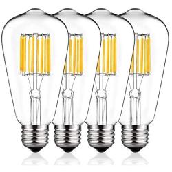Vintage LED Edison Bulb 100W Equivalent, DORESshop No Dimmable 10W ST64(ST21) Antique Led Filament Light Bulb, Warm White 2700K, E26 Base Squirrel-Cage Antique Lamp for Home Decor, Reading Room, 4Pack