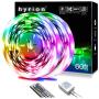 hyrion Led Strip Lights 60ft, 2 Rolls of 30ft RGB Led Lights Strip Kit with 44 Keys Remote Color Changing Led Lights for Bedroom, Home, Kitchen Decoration