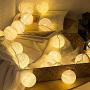 2 Pack Cotton Balls Fairy Lights Battery Operated 10 LEDs Wool Balls String Light 2.15M/6.56ft Warm White D (D:4.5cm/1.77inch) for Bedroom,Party,Indoor,Wedding,Festival Decor