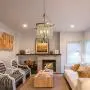 Stone Beaded Chandelier Lighting Fixture 3-Light Home Decor Gold Metal Chandeliers 12''D x 21.9''H Ceiling Mounted Pendant Lamp for Dining Room, Bedrooms, Bathroom, Foyer, Doorways