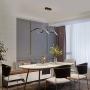 Ganeed Modern Chandelier Lighting 40W Dimmable Wave Shape Flush Mount LED Pendant Lights with Remote Control,Adjustable Height Hanging Light Fixture for Dinner Room Kitchen Island Living Room