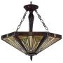 Capulina Tiffany Dining Table Lights, 3-Light Hanging Tiffany Style Lamp, 22 Inch Wide Stained Glass Dining Room Lights, Pendant Lights, Mission Style Tiffany Hanging Light